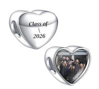 LaMenars Personnalisé Photo Charme Pour Les Femmes 925 Pendentif En Argent Sterling Bracelet Collier Personnalisé Gravé Amour Perles (Niveau 2025)