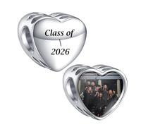 LaMenars Personnalisé Photo Pendentif 925 Sterling Silver Bracelet/Collier Coeur Personnalisé Photo Pendentif Pour Femme FêTe Des MèRes (Niveau 2025)