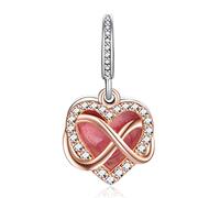 LaMenars "Sparkling Infinity Heart Breloques pour bracelets, perles multicolores en argent sterling 925, adaptées aux colliers avec bracelet, cadeaux d'anniversaire pour femmes