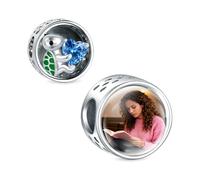 LaMenars Tortue 5a Zircon Rond Charme Personnalisé Image Charmes 925 Argent Sterling Ajustement Femmes Bracelet Collier Bricolage Cadeau Pour Ami De Famille