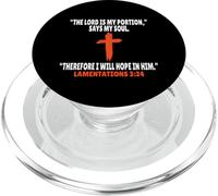 Lamentations 3:24 Écriture des versets de la Bible PopSockets PopGrip pour MagSafe