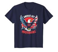 L'Amérique a Son indépendance T-Shirt, Enfant, Bleu Marine, 10 Ans