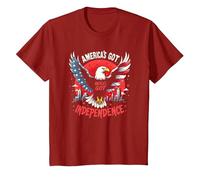 L'Amérique a Son indépendance T-Shirt, Enfant, Canneberge, 10 Ans