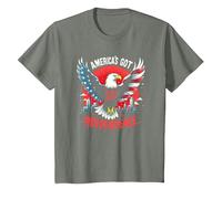 L'Amérique a Son indépendance T-Shirt, Enfant, Vert Kaki chiné, 2 Ans