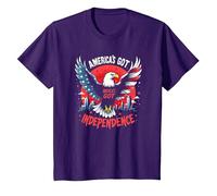 L'Amérique a Son indépendance T-Shirt, Enfant, Violet, 10 Ans