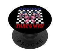L'Amérique, C'est Pourquoi, Le 4 Juillet, Drapeau américain, Patriotique PopSockets PopGrip Adhésif