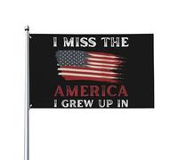 L'Amérique De Mon Enfance Me Manque. Drapeaux Solide Drapeau De Jardin Résistant Aux Intempéries Drapeau Pour Extérieur Intérieur Mur 90X150Cm