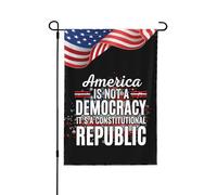L'Amérique est une démocratie, c'est une république constitutionnelle. Drapeau de jardin pour la décoration extérieure, petit format 12 x 18 pouces.