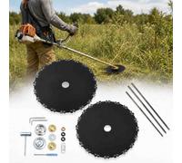 Lames à Dents de Tronçonneuse pour STIHL FSA 80, Lames de Débroussailleuse en Acier Carbone avec Kit de Montage et Limes pour Herbes Épaisses