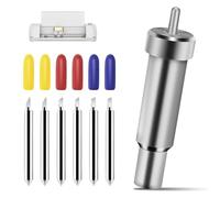 Lames à Pointe Fine de Qualité Supérieure,6 Pièces Lame de Rechange et Boîtier de Coupe Profonde, Lames de Coupe Fine et Profonde,Avec 2 lames 30° et 2 60° (Argent)