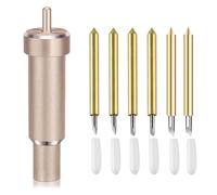 Lames à Pointe Fine de Qualité Supérieure, Fleymu 6 Pièces Lame de Rechange et Boîtier de Coupe Profonde, Compatibles avec Explore Air One/Air 2/Air 3 Cricut Maker/Maker 3 pour Machine de Découpe de