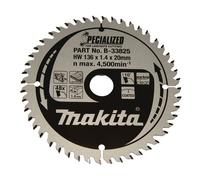 Lames carbure MAKITA B-33825 Ø136mmx20x48D ''Specialized'' Bois stratifié pour scies circulaires