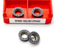 Lames De Coupe Tour CNC Pour Acier Et Fer, Inserts En Carbure RPMW1003 DP5320 DP5420, Outils Fraisage À Grande Vitesse 10 Pièces Plaquettes de Carbure CNC(RPMW1003 MO DP5420)
