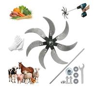 Lames de couteau de broyeur d'herbe d'agriculture domestique, ensemble de broyeur de légumes réglable en acier inoxydable, lame de remplacement ultra résistante et ultra tranchante(6-blades)