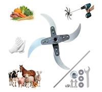 Lames de couteau de broyeur d'herbe d'agriculture domestique, ensemble de broyeur de légumes réglable en acier inoxydable, lame de remplacement ultra résistante et ultra tranchante(4-blades)
