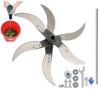 Lames De Couteau De Broyeur D'herbe D'agriculture Domestique, Lame De Déchiquetage D'herbe Robuste Ensemble De Broyeur De Légumes À Diamètre Réglable for Hachoir De Légumes(6-blade)