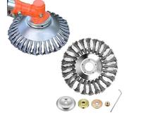 Lames de débroussailleuse pour Tondeuse à Gazon, têtes de Brosse métallique avec Fil noué, Roues métalliques Solides universelles pour Accessoires de débroussailleuse de Rechange (6)