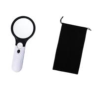 Lames de microscope et lamelles couvre-objet, Kit d'accessoires for microscope portatif éclairé 3X 45X avec 3 LED et lames multicolores(B and bag)