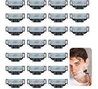 Lames de Rasoir de Recharge Pack de 24 Rasoir Homme Manuel Universelle Recharges de Lames Manuelles de Rasoir Doux pour la peau,un