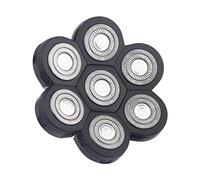 Lames de rasoir électrique à 7 têtes, lame flottante lavable de rechange pour homme (noir argenté)