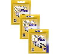 Lames de Rasoir Homme GII Plus Lubrastrip, Pack de 10 Lames de Recharges [OFFICIEL] (Lot de 3)