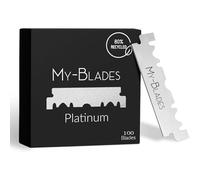 Lames de rasoir pour shavette et coupe-choux, lot de 100 lames simple tranchant en acier inoxydable trempé, Platinum, développées par des professionnels, pour peaux sensibles - My-Blades
