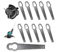 Lames de Rechange pour Coupe-Bordure, yisight 10 Pcs Lames Métal Coupe Bordure, Lame Tondeuse à Gazon Universelle, Remplacement des Lames de Strimmer d'Herbe (A)