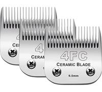 Lames de rechange pour tondeuses pour animaux, adaptées aux modèles Andis, Oster A5, Wahl, Heiniger, Moser Max 50 et autres. Taille 4FC# (9,5 mm), lot de trois