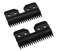 Lames de Rechange Professionnelles 18 Dents pour Tondeuse à Cheveux - Lame Couteau Mobile en Céramique Zircone - Compatible avec Oster A5 Fast Feed - Idéal pour Toilettage Canin et Animal (Noir, 2)
