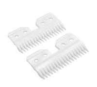 Lames de Rechange Professionnelles 18 Dents pour Tondeuse à Cheveux - Lame Couteau Mobile en Céramique Zircone - Compatible avec Oster A5 Fast Feed - Idéal pour Toilettage Canin et Animal (Blanc, 2)