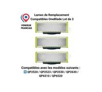 Lames de Remplacement Compatibles OneBlade - Lot de 3 | Rasage & Stylisation | Pour Modèles QP14xx à QP66xx