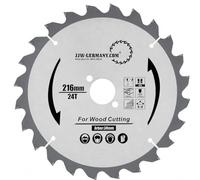 Lames de scie circulaire HM 216 x 30 angles de serrage négatifs pour scies à capuchon de qualité industrielle (216 x 30 Z = 24 WZ négatifs)