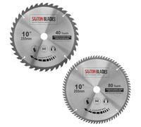 Lames de scie circulaire Saxton TCT pour bois, alésage 255 mm x 40 et 80T x 25,4 mm, adaptées aux scies Evolution Rage (2 pièces) ...