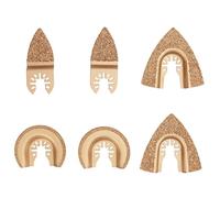 Lames de scie oscillantes universelles en carbure, Kit de doigts triangulaires en demi-cercle mixte pour carrelage 6 pièces