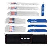 Lames de Scie Sabre 32 Pieces WORKPRO pour Bois et Métal avec Sacoche de Rangement