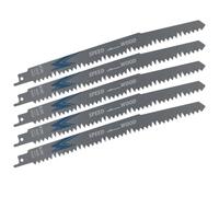 Lames de Scie Sabre, 5 Pièces, accessoires de scie sabre, Pour des coupes rapides et propres, pour couper les os de viande congelée, pour Bois et Métal, Pour scies sabres- 230 mm