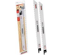 Lames de scie sabre, lot de 2, 225 mm pour le bois - 225 mm de long, 3 TPI, pour le bois