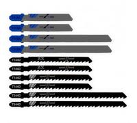 Lames de scie sauteuse, CESFONJER Lot de 10 lames avec tube de rangement, lame de scie sauteuse pour la coupe optimisée pour la coupe du métal, du bois, du PVC et du plastique