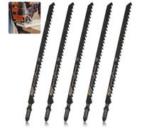 Lames de scie sauteuse T744D Professionnelles de 180 mm SRLWMYI 5pcs Lame scie sauteuse Speed, pour Bois tendre matériaux épais Accessoire Les Tubes en Plastique, Compatible avec Bosch, Metabo etc