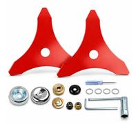 Lames Débroussailleuse 3Dents pour Bosch UniversalGrassCut 18V-23-450 | 2 lames acier 3 dents | alésage 25mm | diamètre 225mm | bords biseautés | finition protectrice | kit de montage