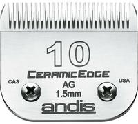Lames pour rasoir Andis 10 en céramique chien acier acier au carbone (1,5 mm)