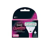 Pack de recharges - WILKINSON - Quattro Women Sensitive - 4 lames - bande aloe vera - tête pivotante