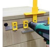 LAMF Guide de perçage réglable pour localisateur de perforation, manchon de matériel, gabarit de mesure pour le travail du bois pour l'installation de poignées, boutons sur portes et poignées de