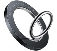 Lamicall Anneau Téléphone Magnétique pour MagSafe - 360° Rotation, avec Anneau Métallique Compatible avec Charge sans Fil, Poignées Téléphone Amovible pour iPhone 17 16 15 14 13 Pro Max, Android, Noir