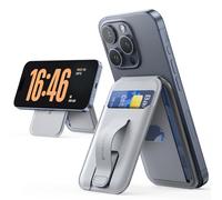 Lamicall Porte-Cartes pour MagSafe, Support Portefeuille Téléphone Ajustable - [Pèse 68g] [avec Poignée], 3 Emplacements Cartes, Porte-Cartes pour iPhone Séries 17/16/15/14/13 et Coque per MagSafe