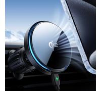 Lamicall QI2 15W Chargeur Voiture pour Magsafe - [Ventilateur Refroidissement & Puce Intelligente] Support Téléphone Voiture Magnétique avec Crochet Métal, 360°Rotation, pour iPhone 17/16/15/14/13/12