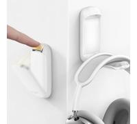 Lamicall Support de Casque avec Crochet Adhésif Pliable, [500G Capacité de Charge] Crochet pour Casque Gamer sous Bureau pour Airpods Max, HyperX, Sennheiser, Blanc