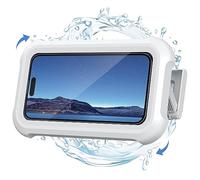 Lamicall Support de Téléphone de Douche Étanche, Étui Boîtier de Téléphone Étanche pour Mural - [360°Rotation & 120°Réglable] 3 Crochets Muraux Adhésifs, Support Mural de Bain pour 4 à 7" Smartphone