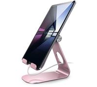 Lamicall Support Tablette, Support Tablette Réglable - Porte Dock pour 2022 iPad Pro 9.7, 10.5, 12.9, iPad Air 2 3 4, Mini 2 3 4, iPhone, Switch, Samsung Tab, d'autres Smartphones - Rose Gold