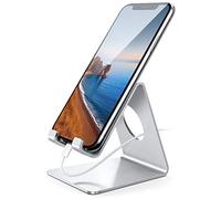 Lamicall Support Téléphone, Dock Téléphone - Support Téléphone Bureau pour iPhone 17 Pro Max Air, 16/15/14/13/12 Pro Max Plus Mini XS XR X 8, Huawei, Samsung S10 S9 S8, d'autres Smartphones - Argenté